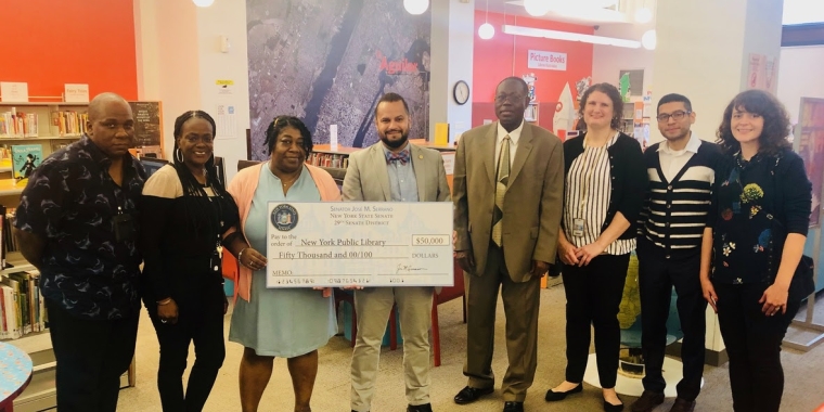 Senator Joins NYPL Managers to Announce $50,000 in Library Operating Aid
