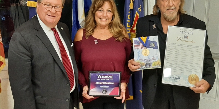 State Sen. Harckham with Judy and John Fratangelo, recipient of the Liberty Medal