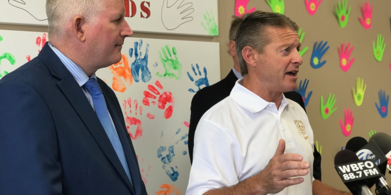 Senator Gallivan discusses the importance of WNYCPC with reporters.