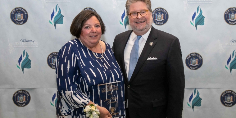 Ann Marie Chalmers and State Sen. Pete Harckham at Women of Distinction celebration in Albany