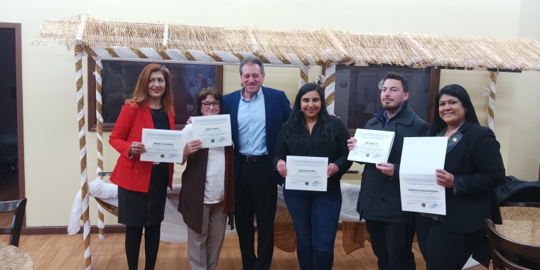 Pictured from left to right: Sherry Algredo; Janet Forte; Senator Addabbo, Gloria Mahbubani, special projects manager of Make the Road New York (accepting on behalf of honoree Arlenis Morel); EMU Health representative Giovanni Zammito (accepting on behalf of honoree Victoria Teutonico); and Sookranie Dhanpat.