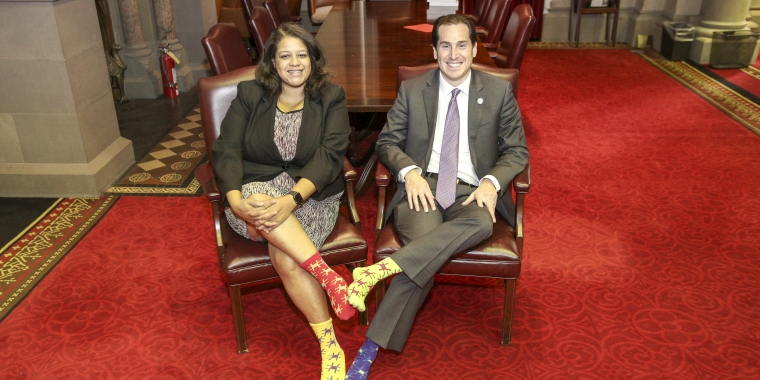 Assemblywoman Michaelle Solages and Senator Todd Kaminsky