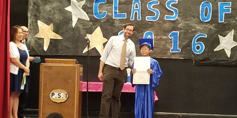 Squadron presenting a SAGE Award at PS 1 – the Alfred E. Smith School