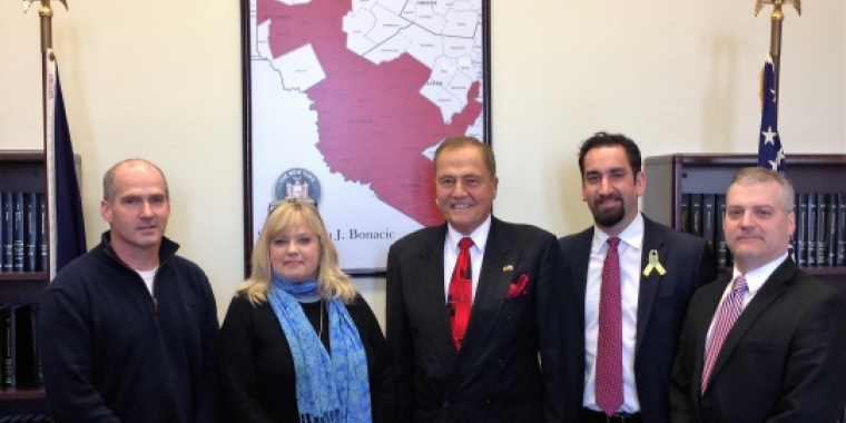 Senator Bonacic is pictured with, Carey Shultz, Jason Thompson (Superintendent), Ro Avila, and Brian Rolfe