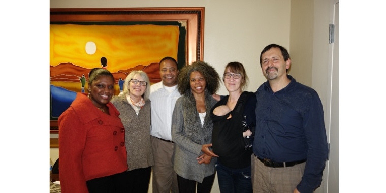 Senator Jesse Hamilton and his Director of Community Affairs, Raul Rothblatt, meet with members of Empire Study Group
