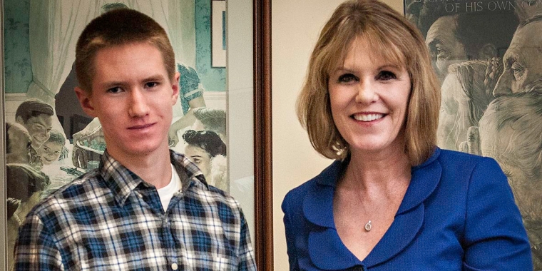 Senator Young recognized Jimmy Keller for his charitable efforts during a visit to her office. Each December Jimmy creates wreaths and donates the profits to local charities.