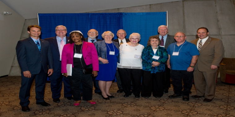 From l. to r.: Assemblyman Friend, Senator O'Mara, Lucy Brown, Donald Snyder, Patricia Finnerty, Charles Evans, Nancy Evans, Roberta Beckhorn, Thomas McGarry, Allen Covert and Assemblyman Palmesano at the 2016 Senior Day Celebration on May 10th.