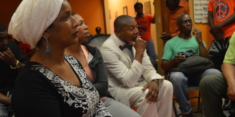 Senator Sanders sat among the crowd and listened intently as community members voiced their opinions.