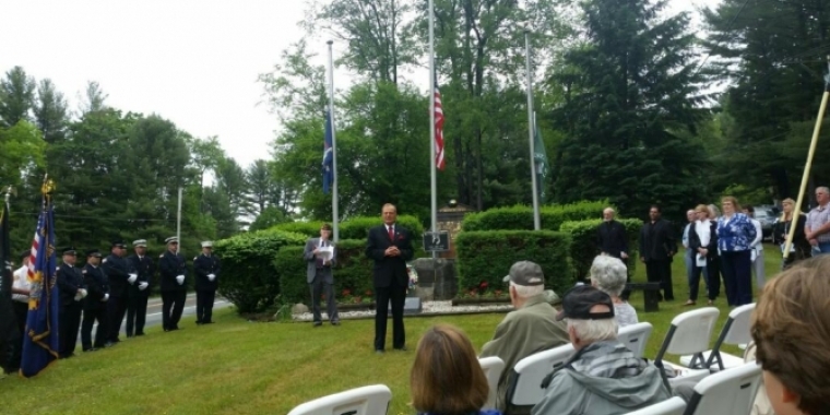 Senator Bonacic delivers the keynote address at the Town of Forestburgh Memorial Day Remembrance Ceremony.