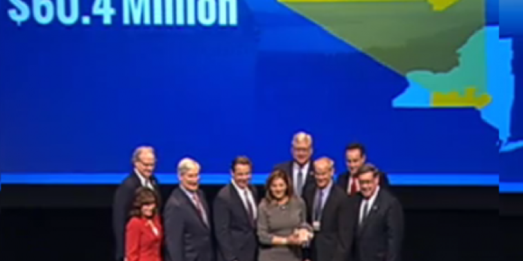 Members of the Southern Tier REDC join Governor Cuomo and other officials at today's awards announcement.