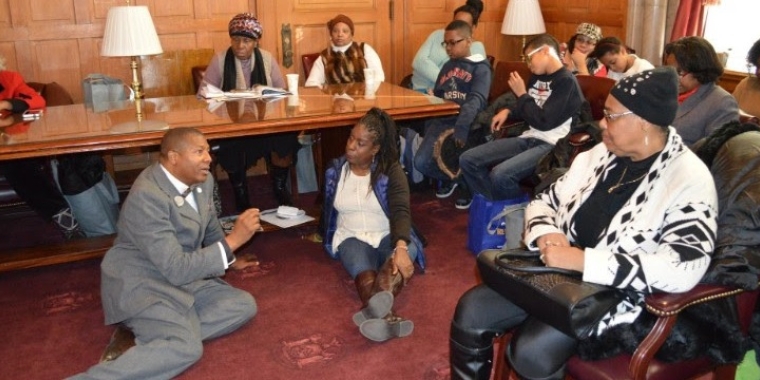 Senator Sanders was not afraid to sit up close and personal with his constituents to hear their issues, concerns and suggestions.