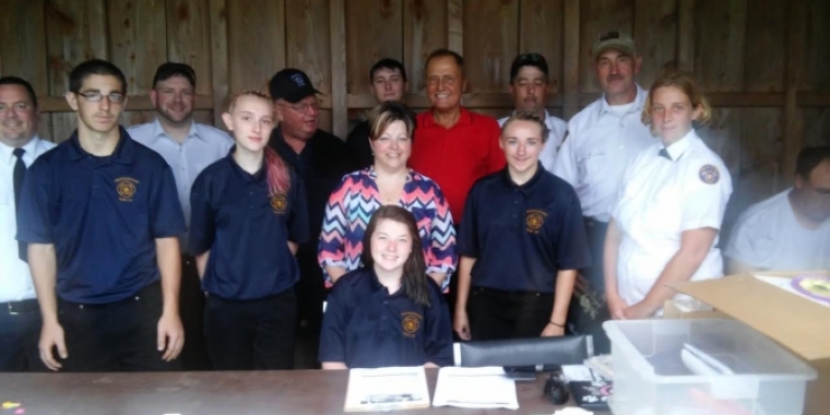 Senator Bonacic is pictured with members of the Walton Volunteer Fire Department.