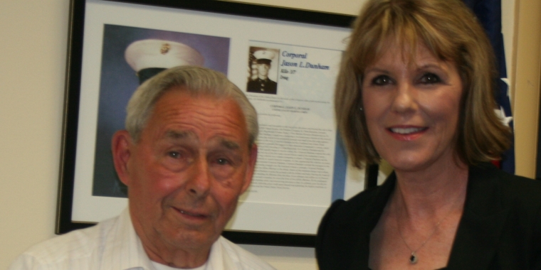 Senator Catharine Young presents Specialist William King with the U.S. Army’s Good Conduct Medal and Korean Defense Service Medal (KDSM) in recognition of his distinguished service to our nation.
