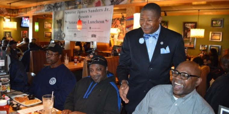 Senator Sanders enjoyed speaking with each of the more than 50 veterans who attended his Annual Veteran's Day Luncheon.